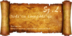 Szűcs Leonidász névjegykártya